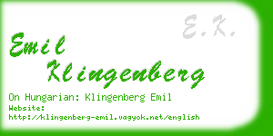 emil klingenberg business card